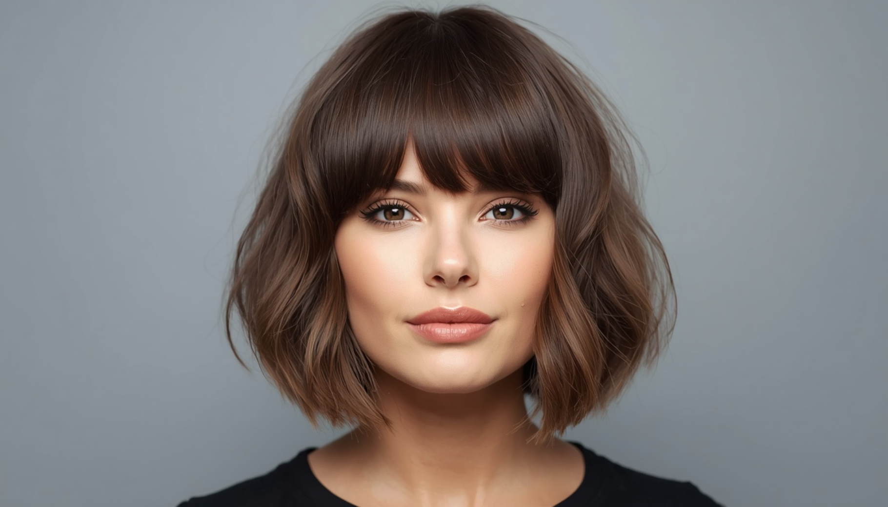Layered Bob With Curtain Bangs
