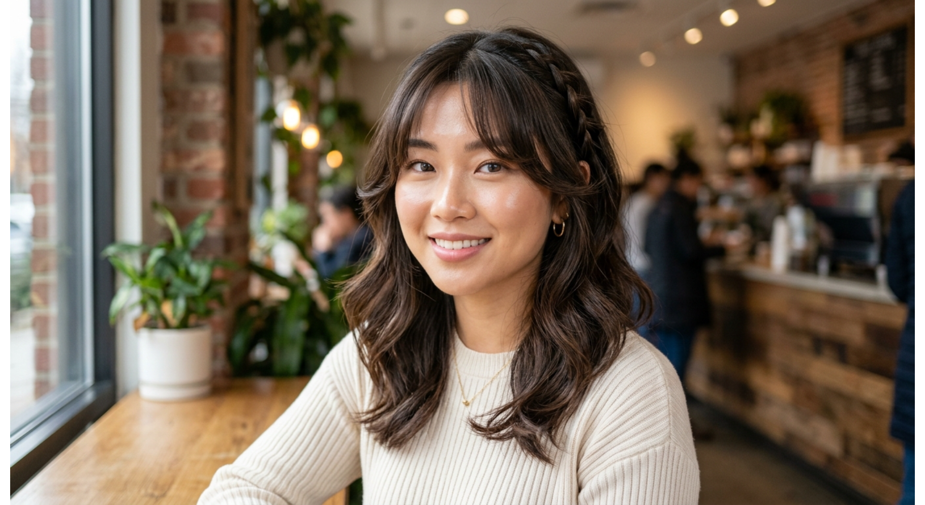 Layered Hair with Curtain Bangs