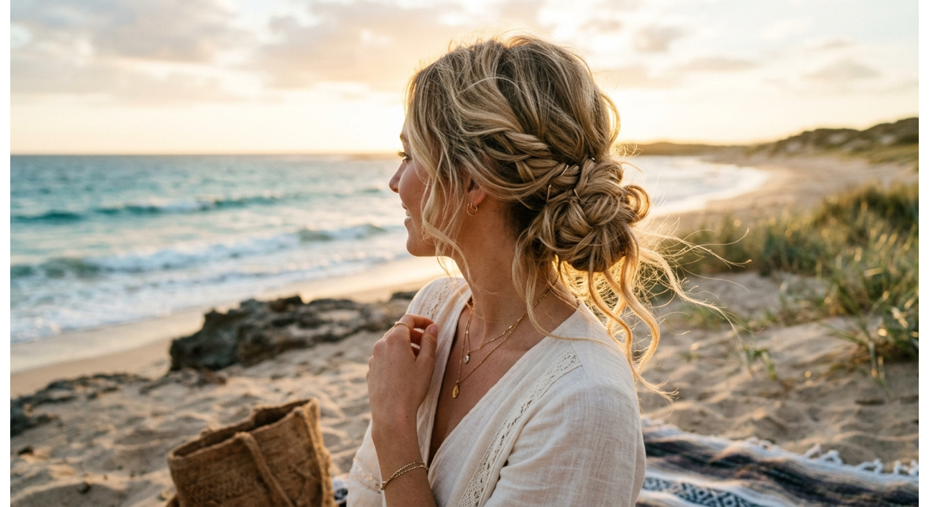 Loose Boho Beach Updo