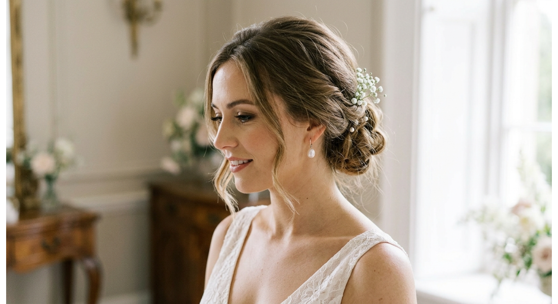 Low Twisted Bridal Bun