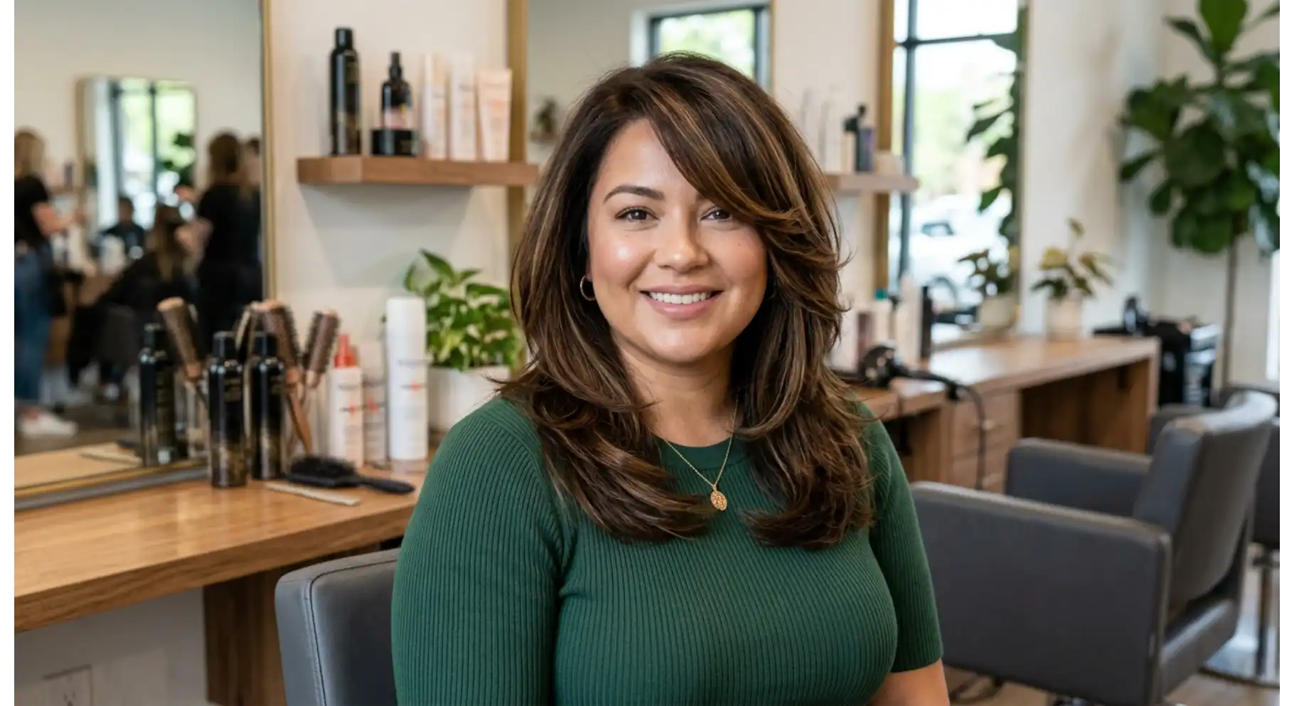 Medium Cut With Volume Layers and Side Bangs