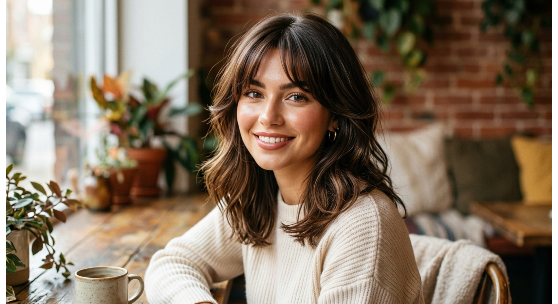 Medium Hair with Curtain Bangs