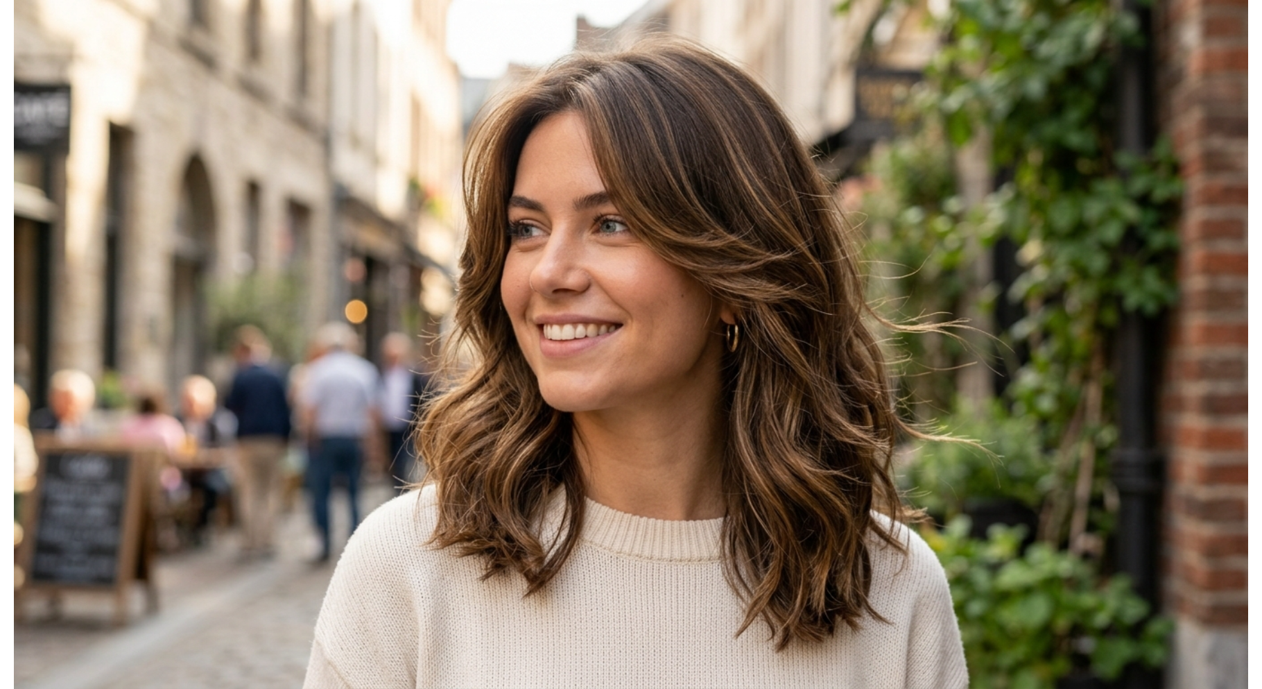 Medium Length Hair with Soft Face Framing Pieces