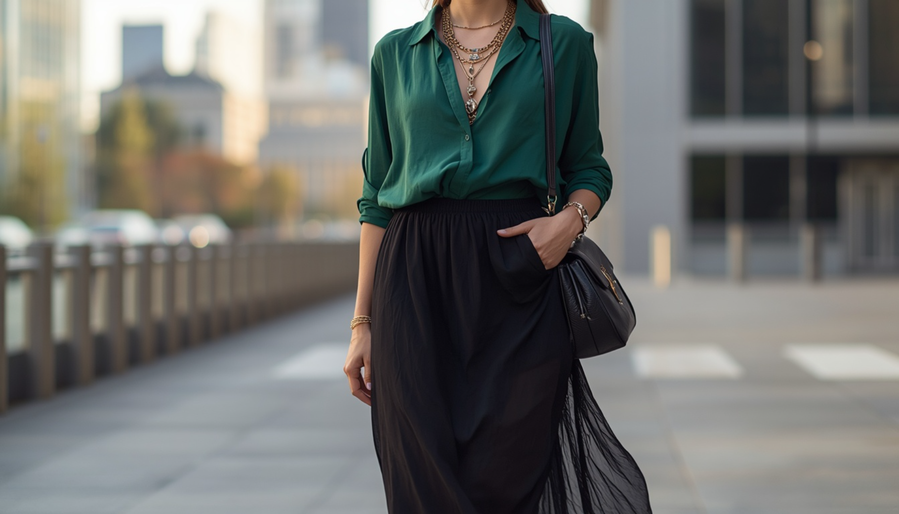 Mexico Shirt With Black Maxi Skirt