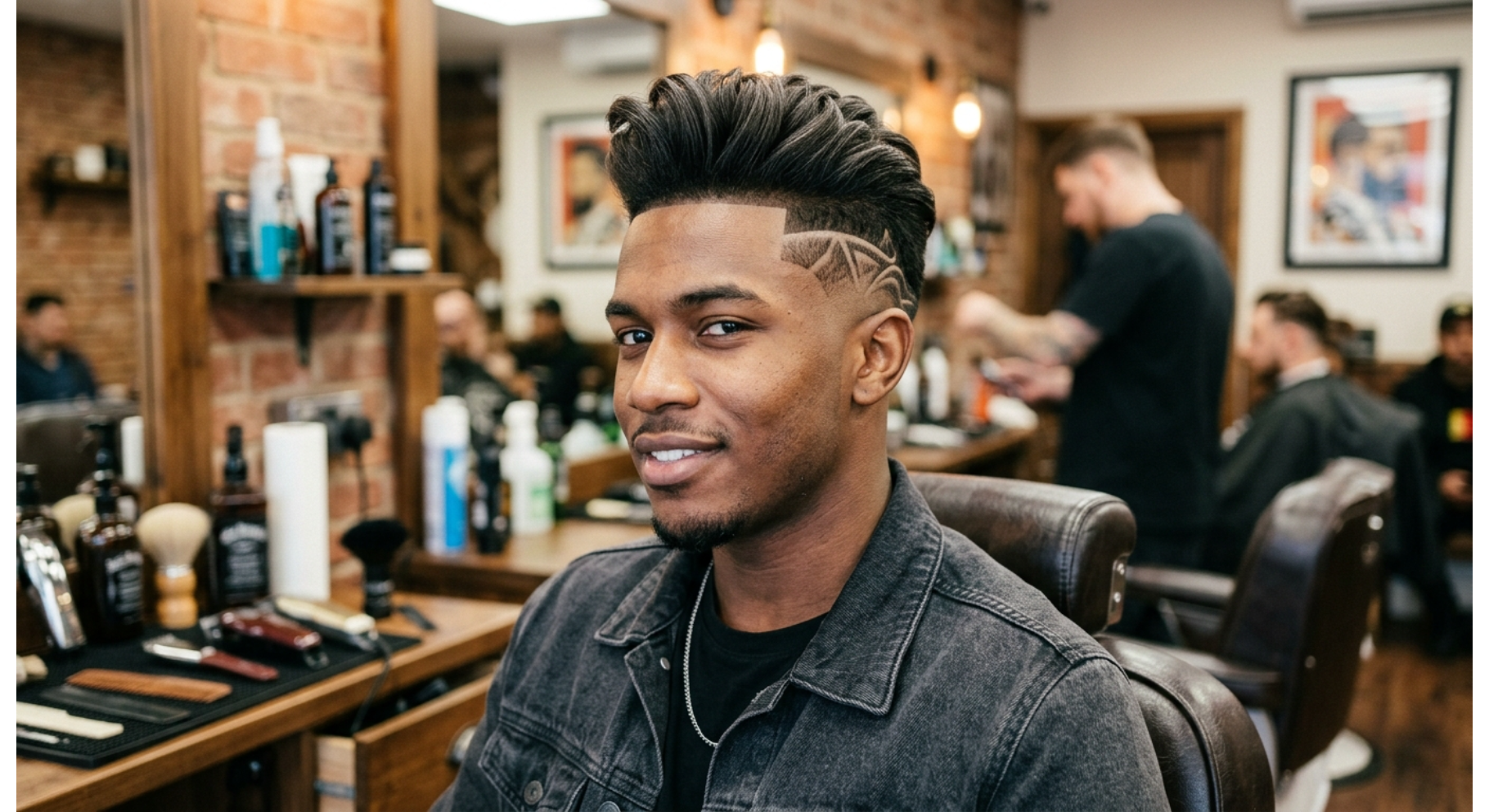Mid Fade With Freestyle Hair Design