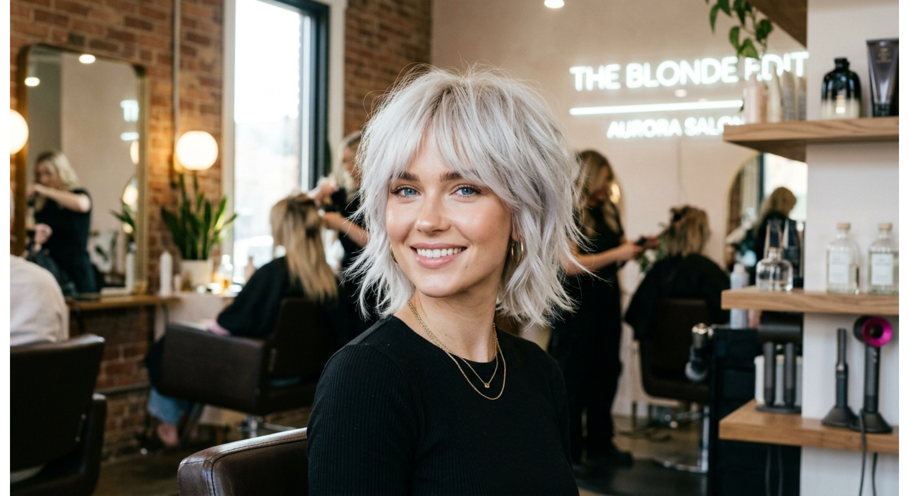 Platinum Blonde Wolf Cut