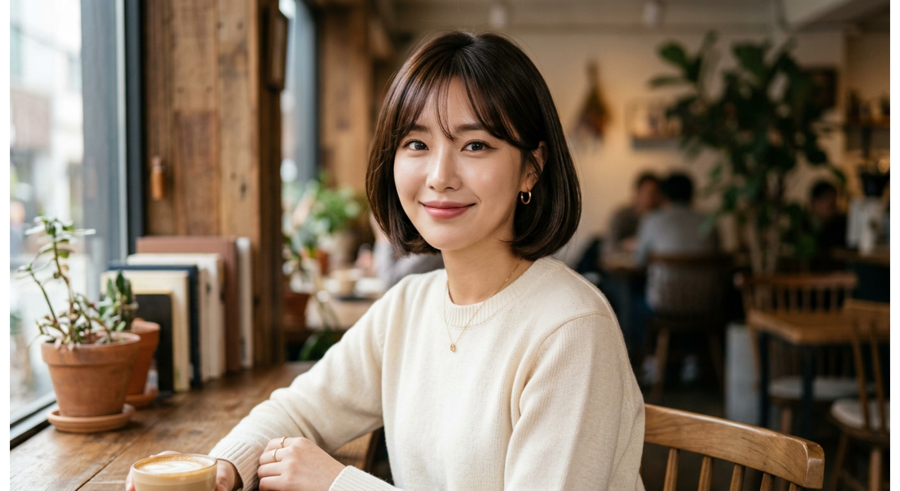Side Swept Korean Bob
