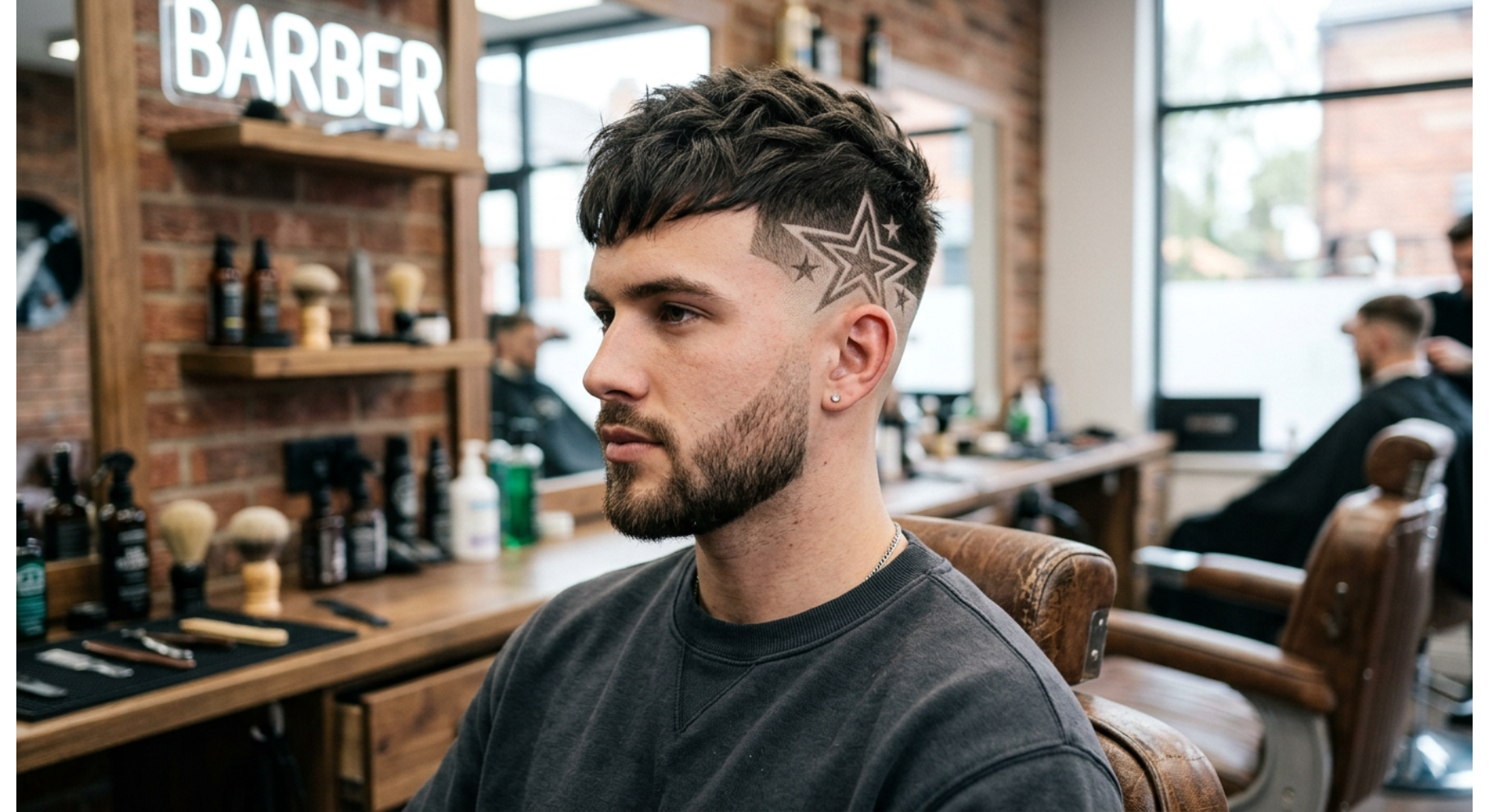 Skin Fade With Star Design