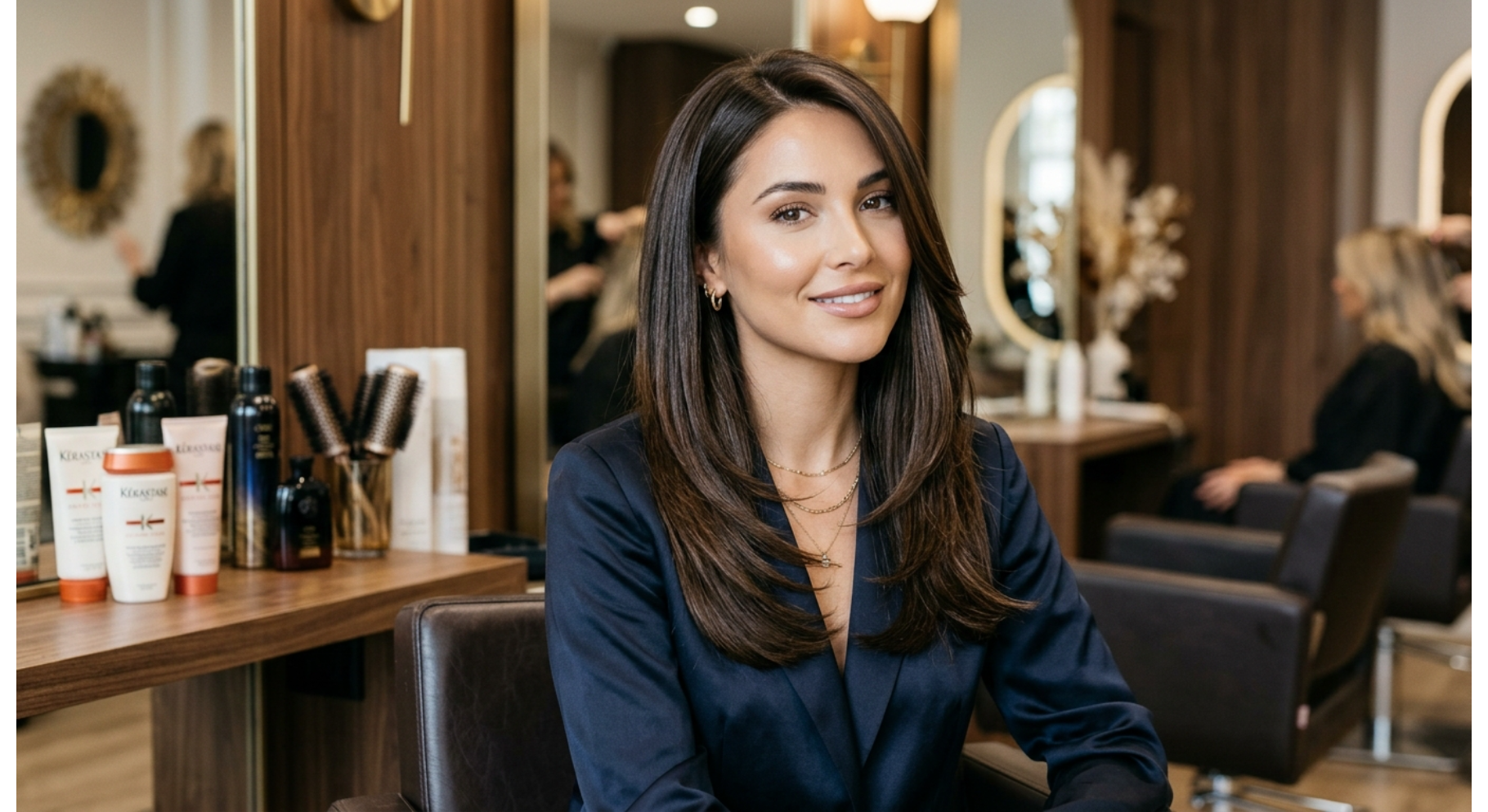 Sleek Mid Length Hair with Long Layers
