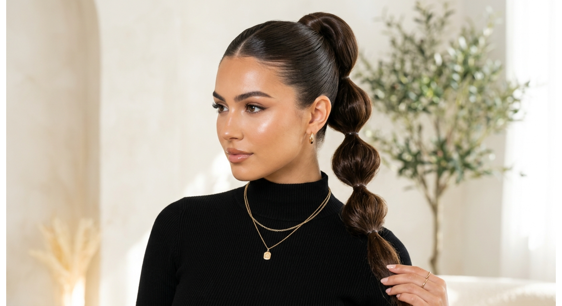 Slick Front Bubble Ponytail