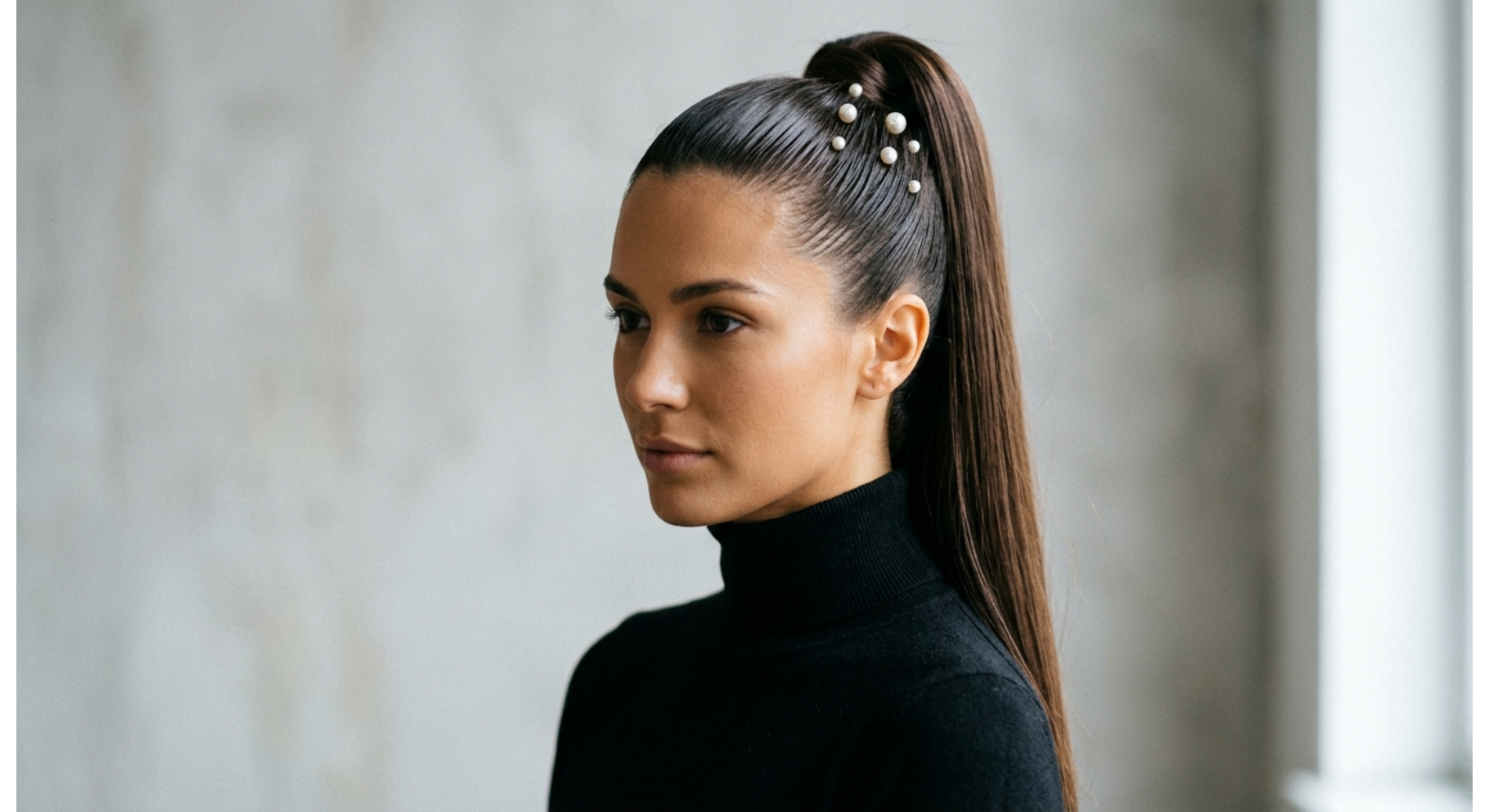 Slick Front Straight Ponytail