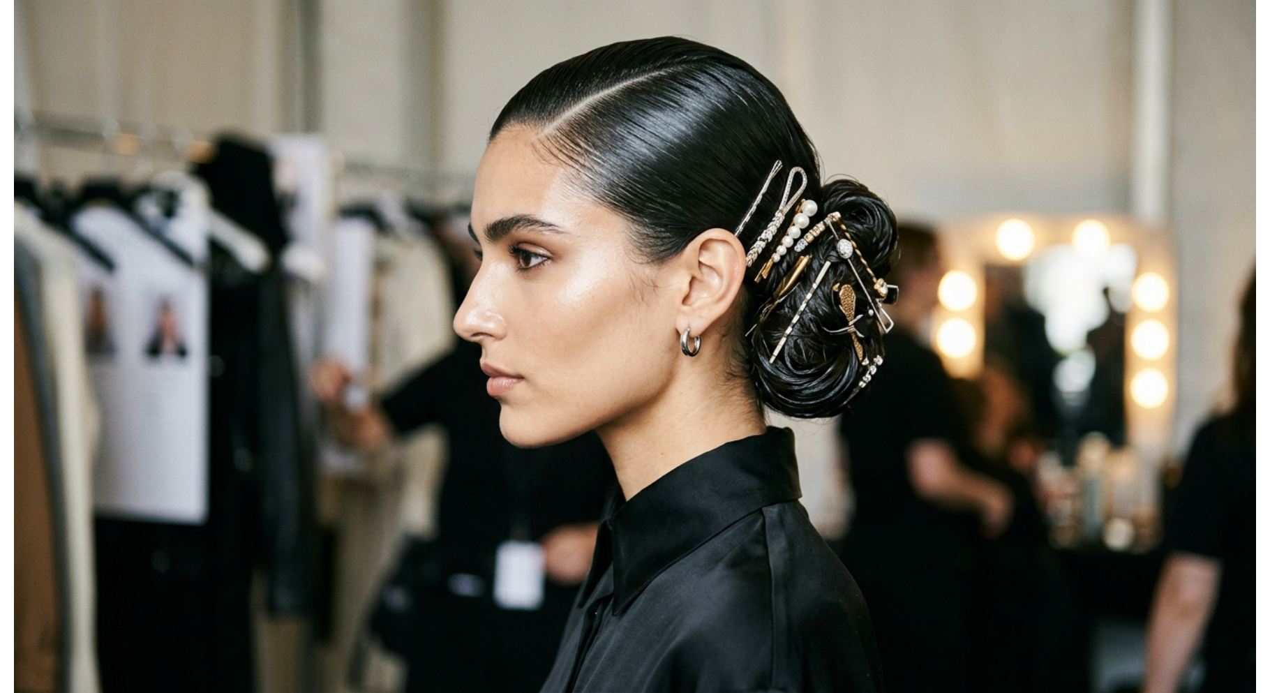 Slick Front Wet Look Bun