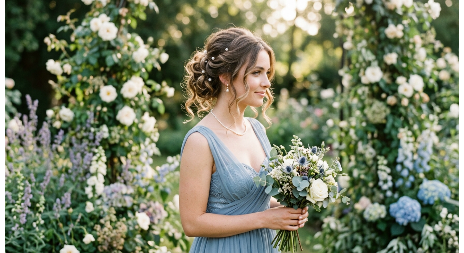 Soft Curly Bridal Bun