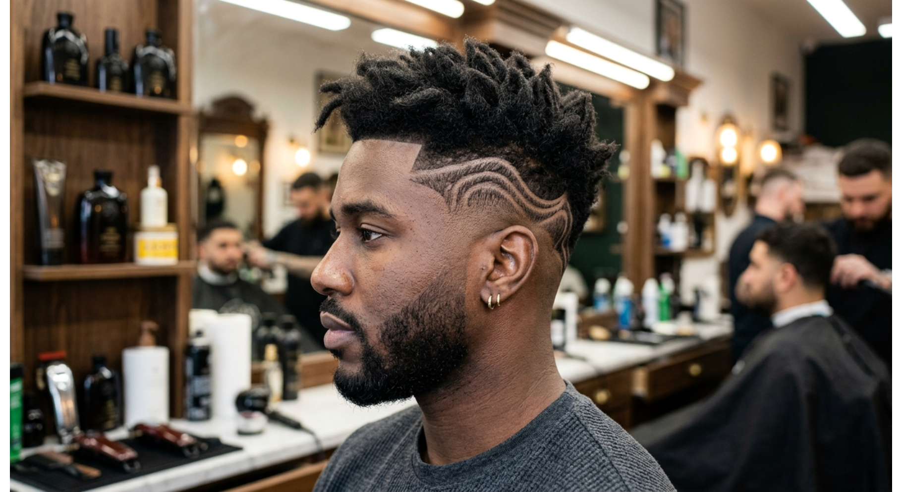 Temple Fade With Clean Wave Design