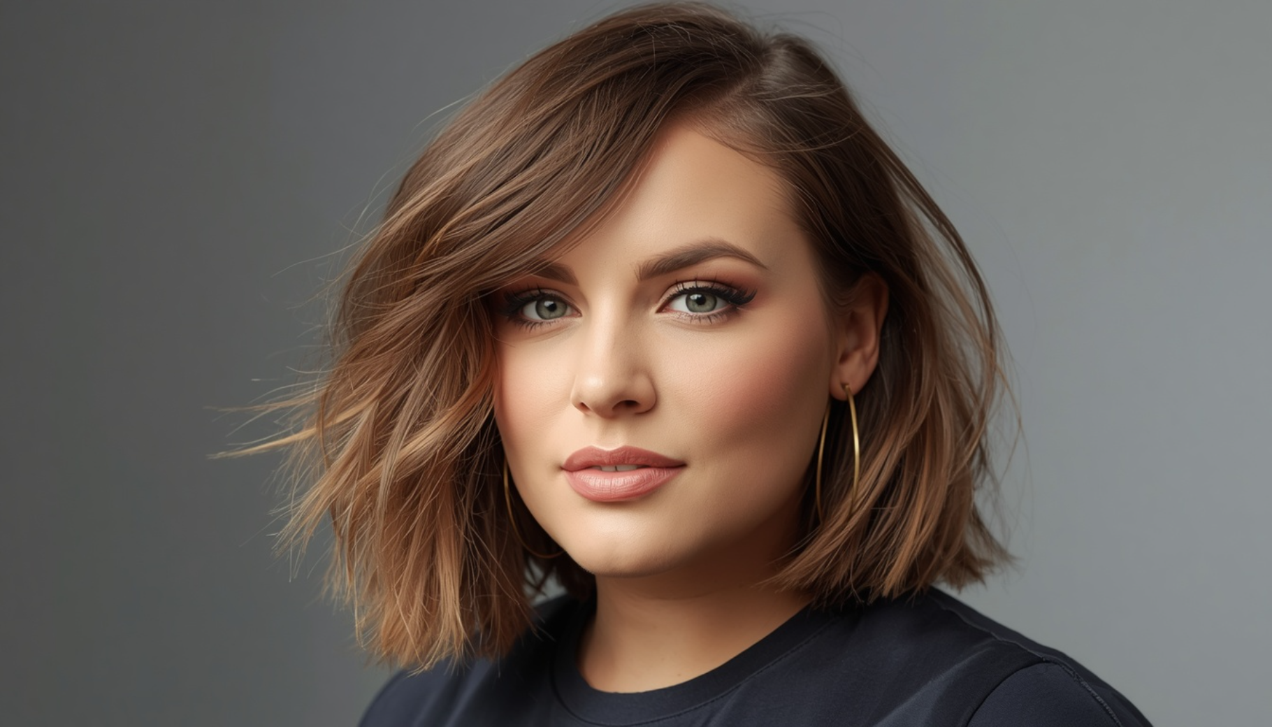 Textured French Bob With Side Part
