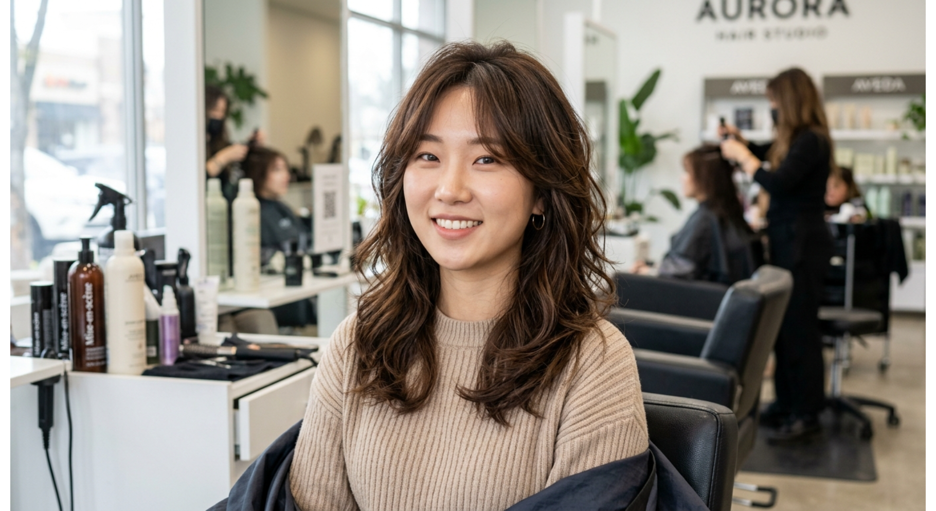 Textured Korean Layered Hair