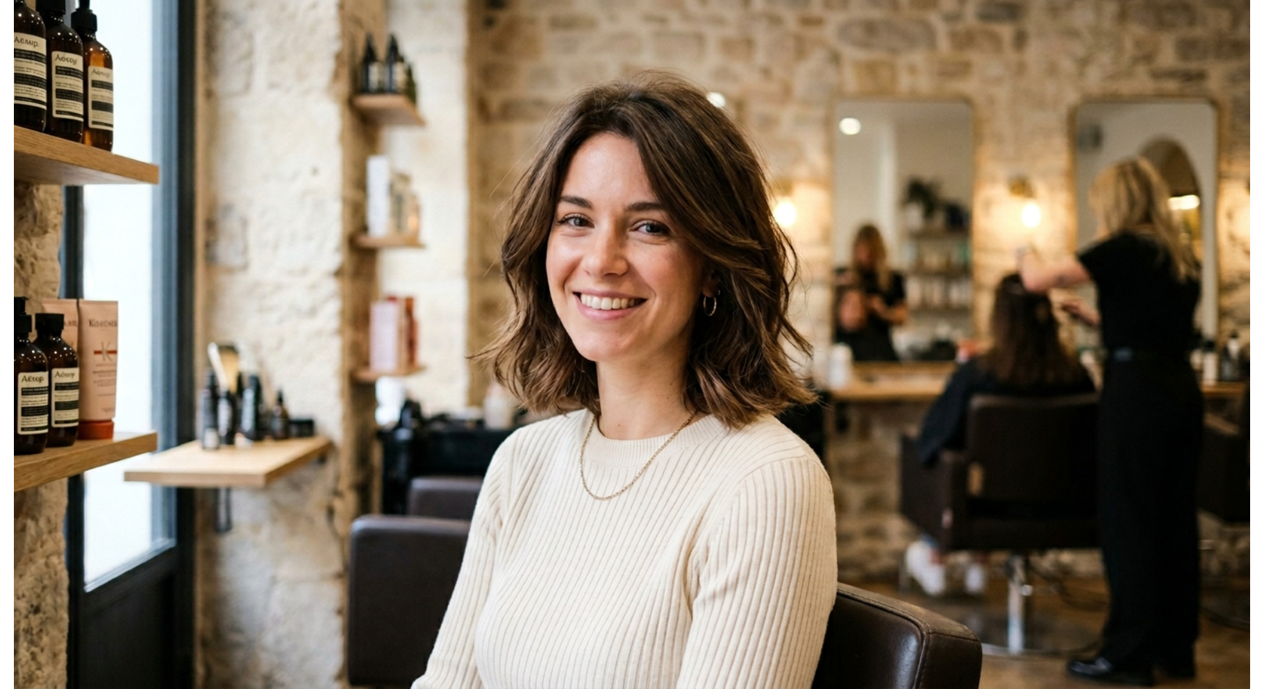 Textured Shoulder Length French Bob