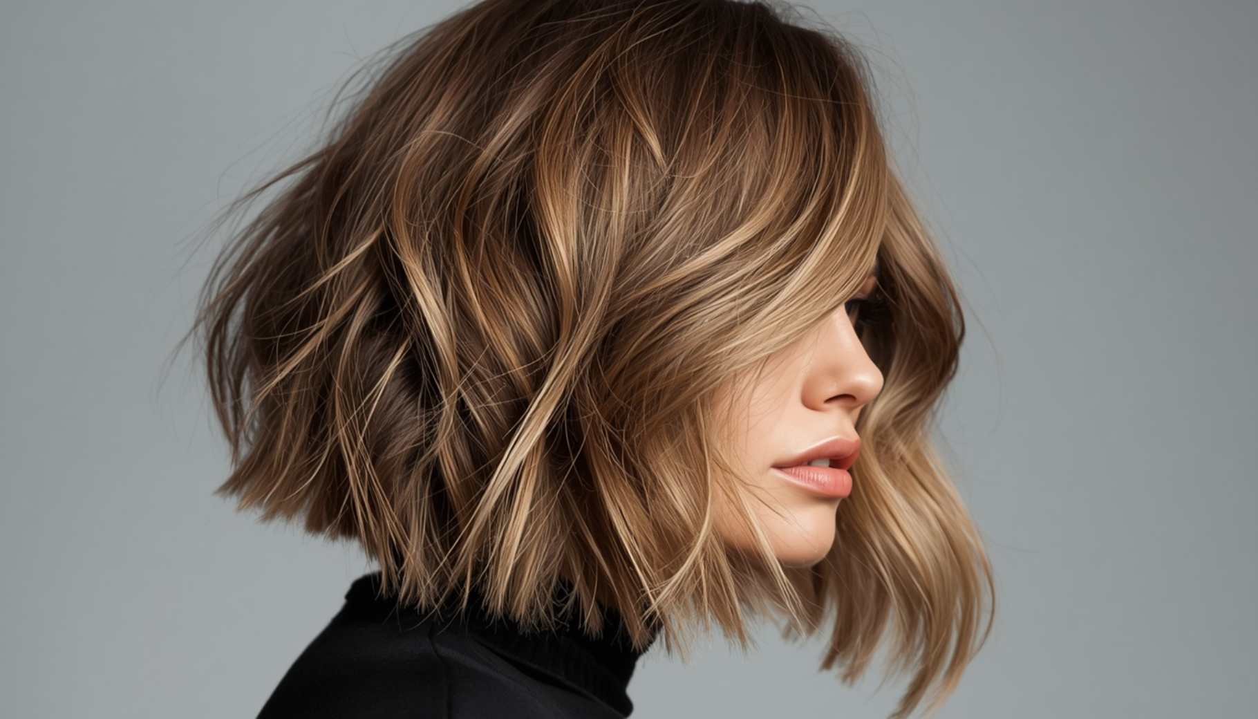 Tousled Bob With Dimensional Highlights