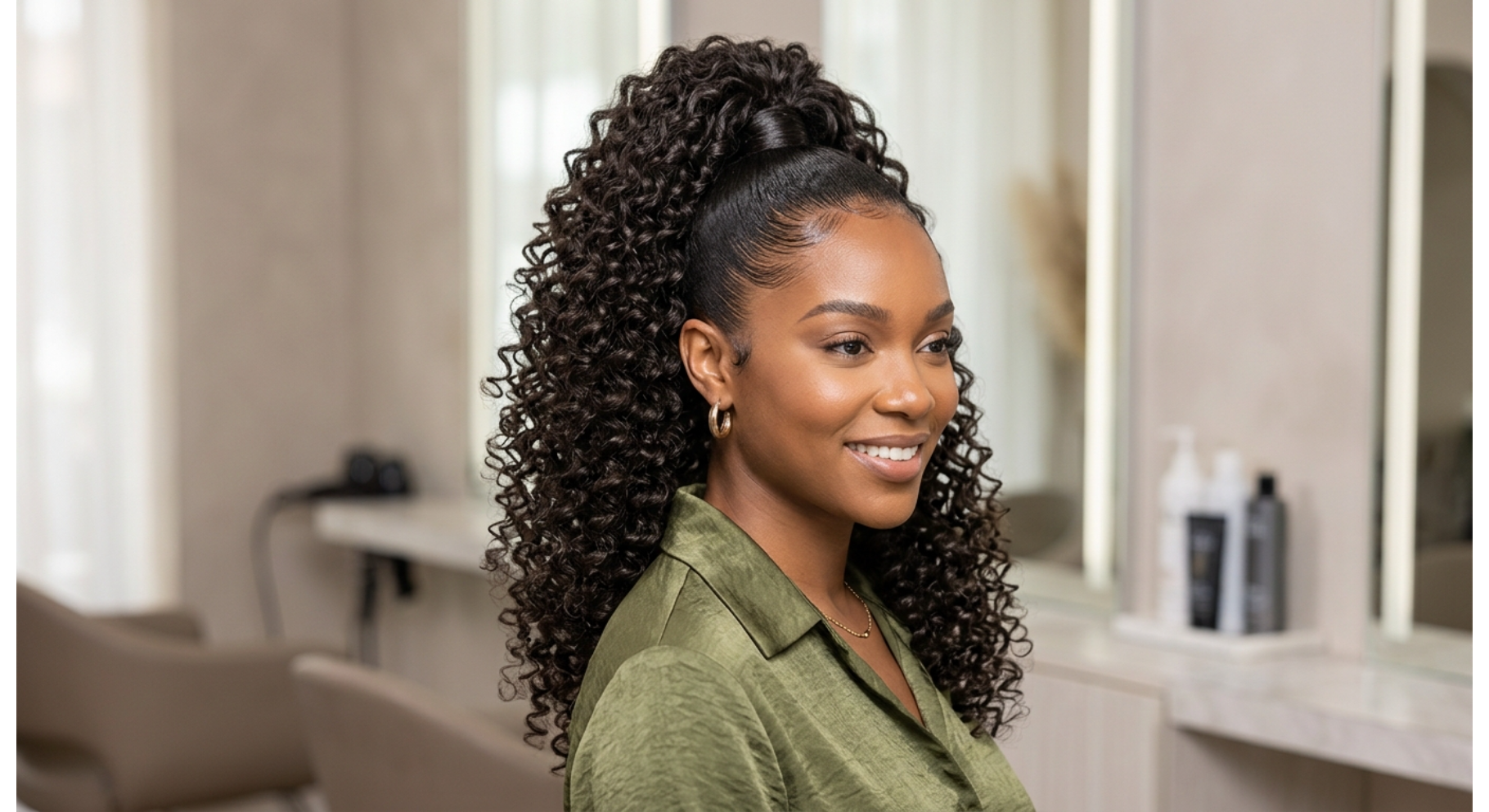 Ultra High Curly Ponytail