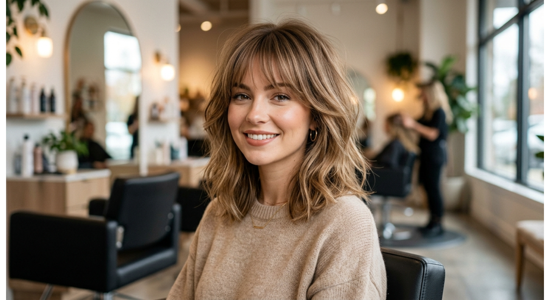 Wispy Bangs With Shoulder Length Layers