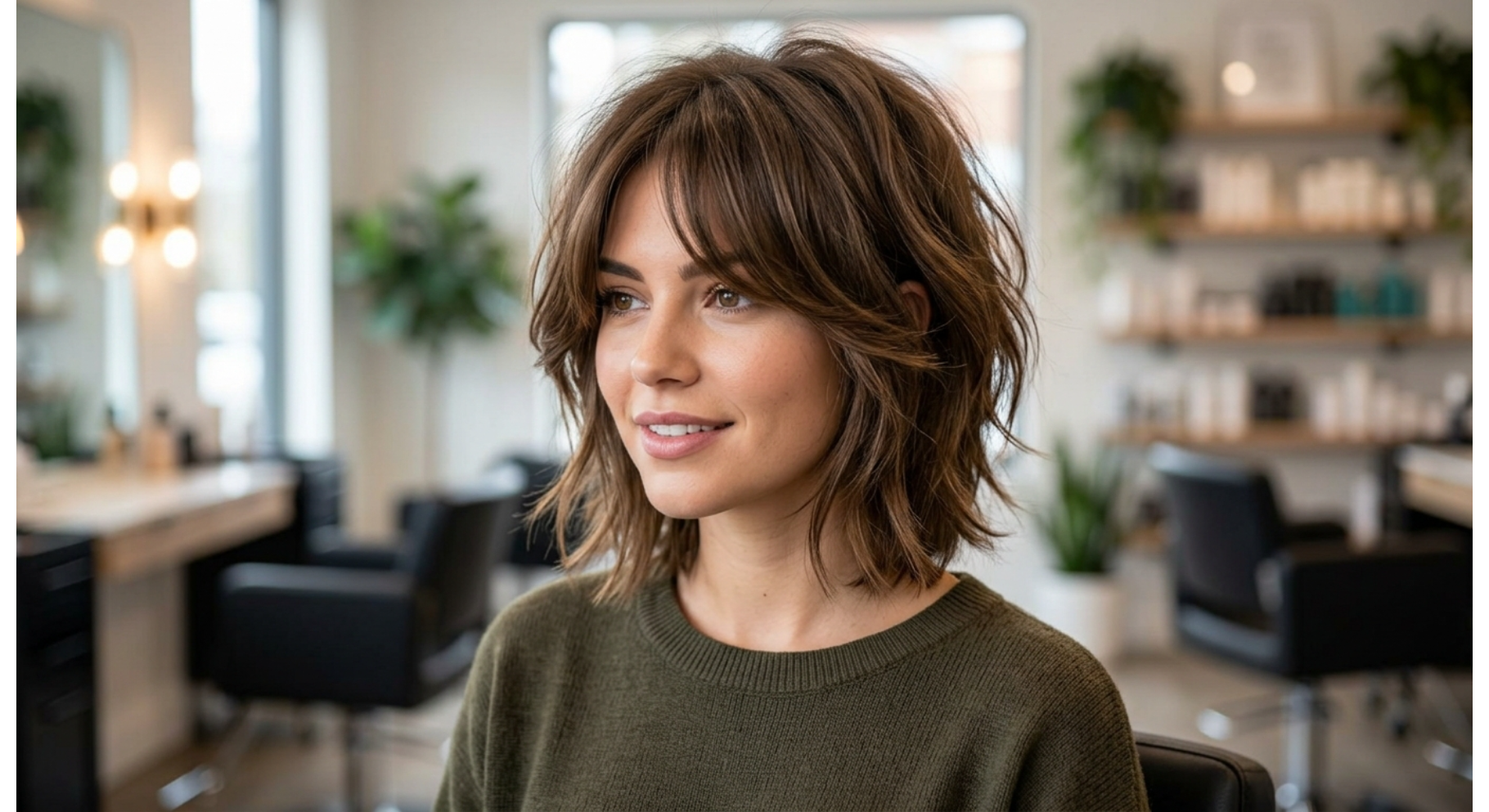 Wolf Cut With Curtain Bangs