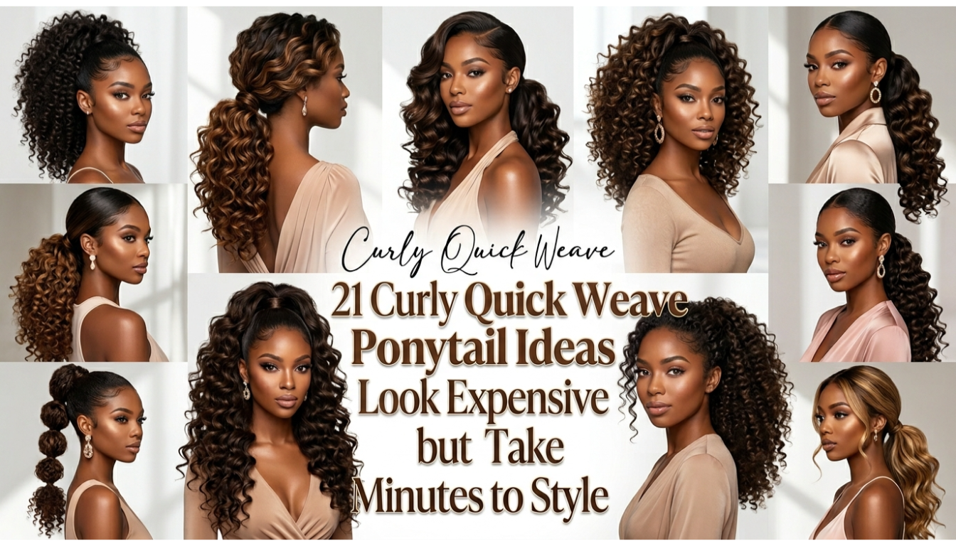 curly quick weave ponytail