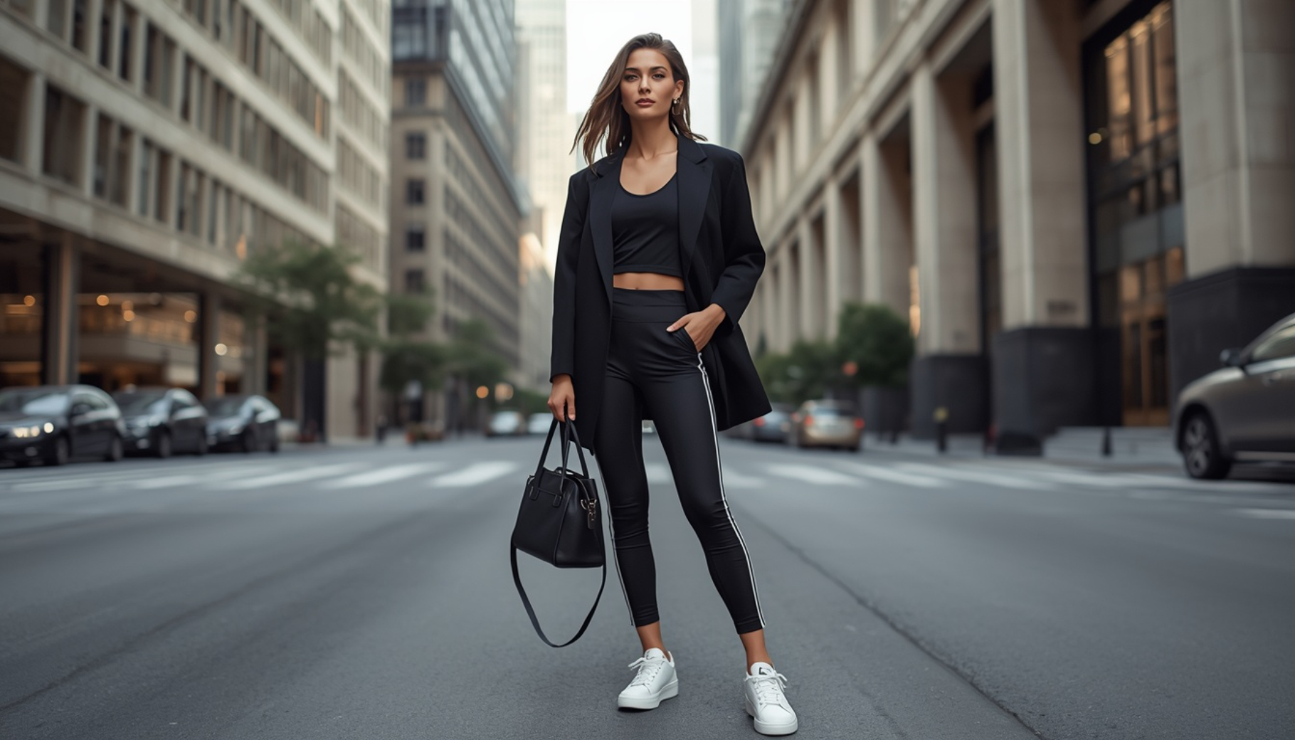 Black Blazer Athleisure Mix