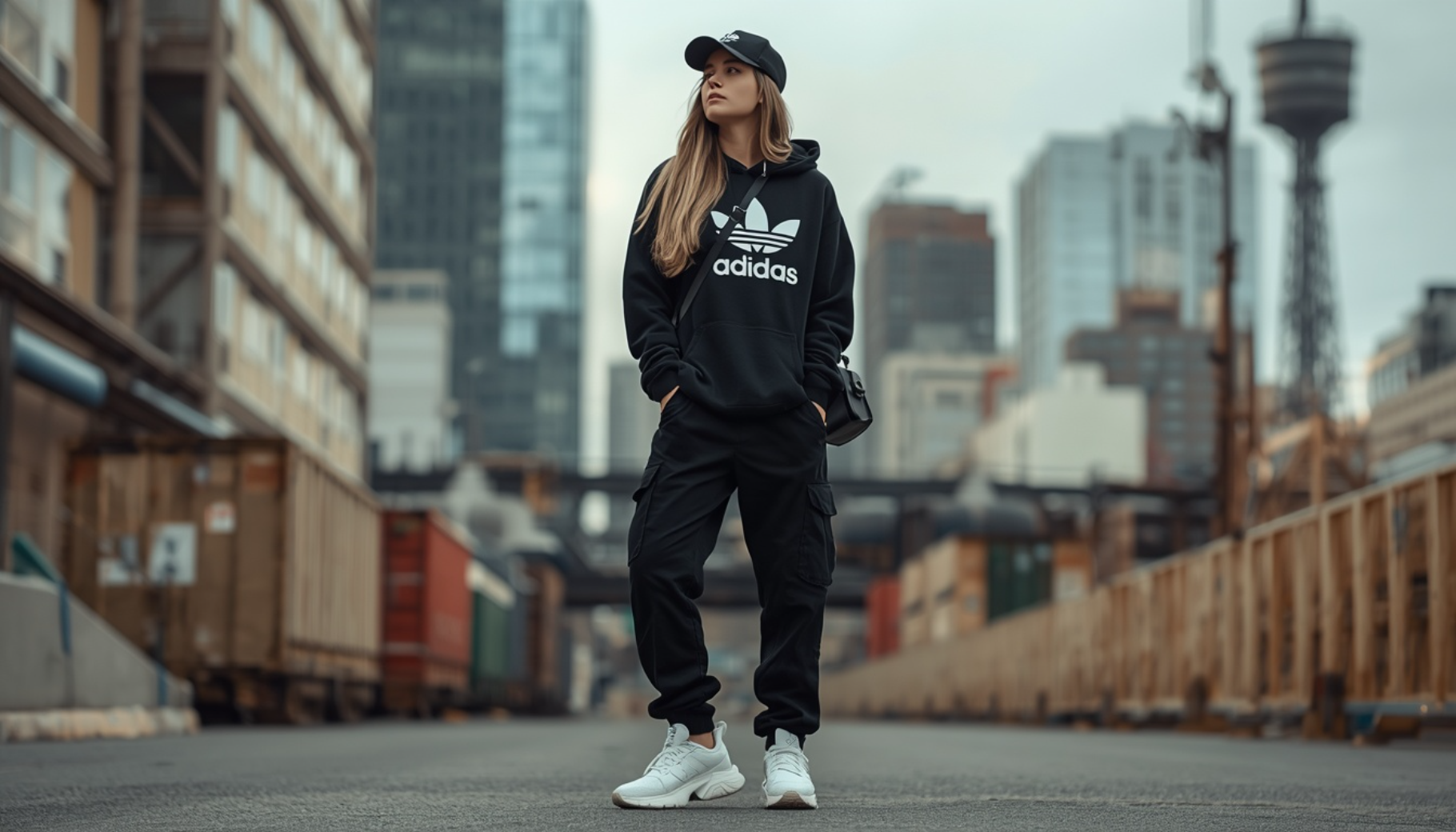 Black Hoodie with Cargo Pants