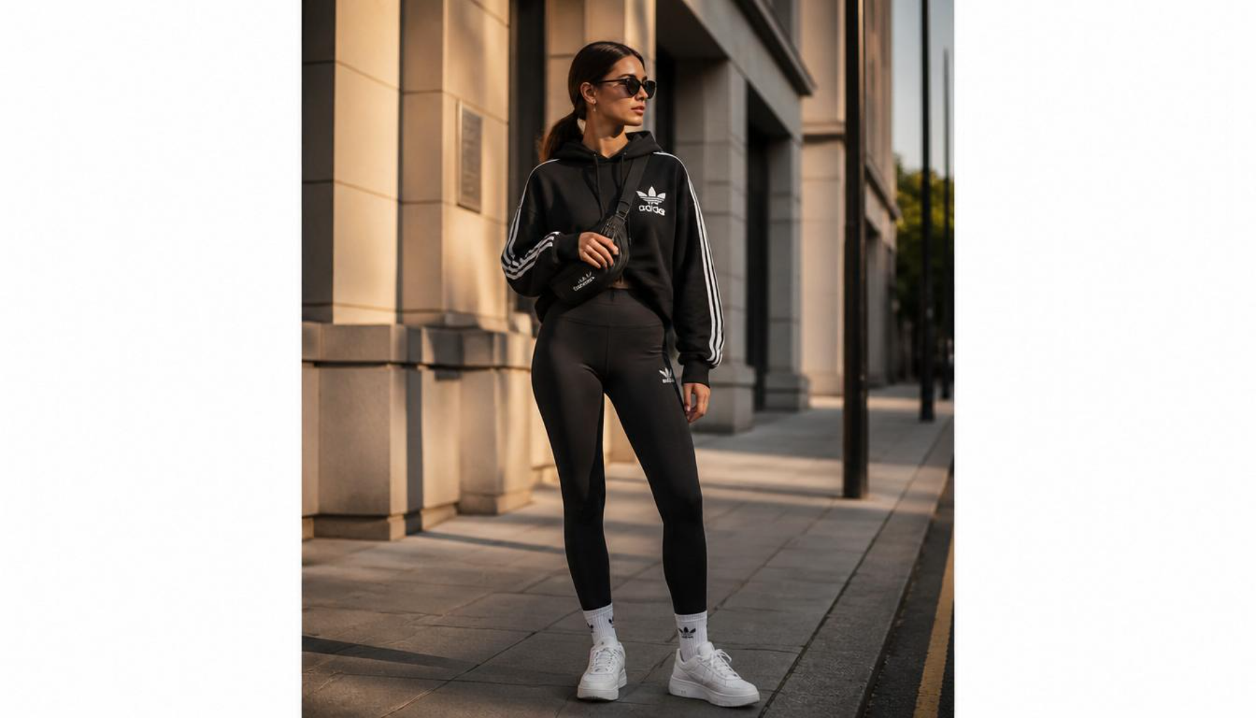 Classic Monochrome Three-Stripe Look