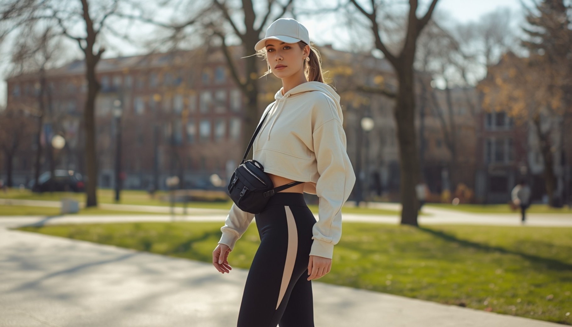 Cropped Hoodie with Side Slits