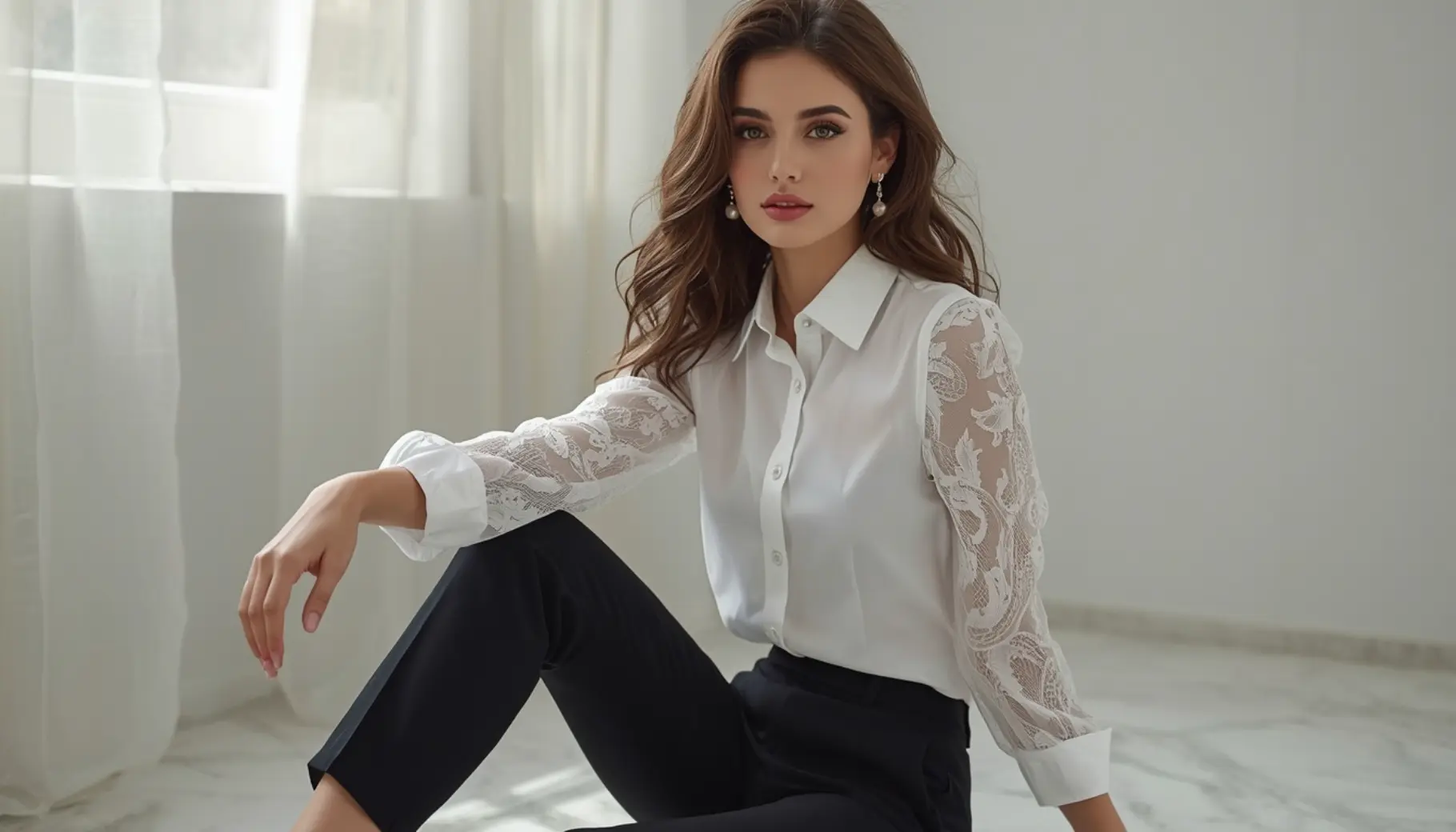 Lace Sleeve Button-Down Upgrade