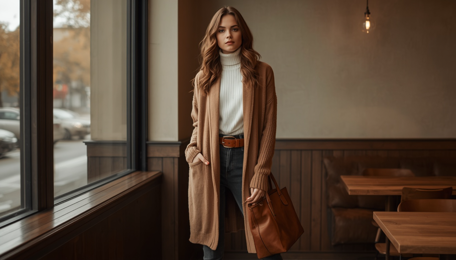Long Cardigan with a Belted Silhouette