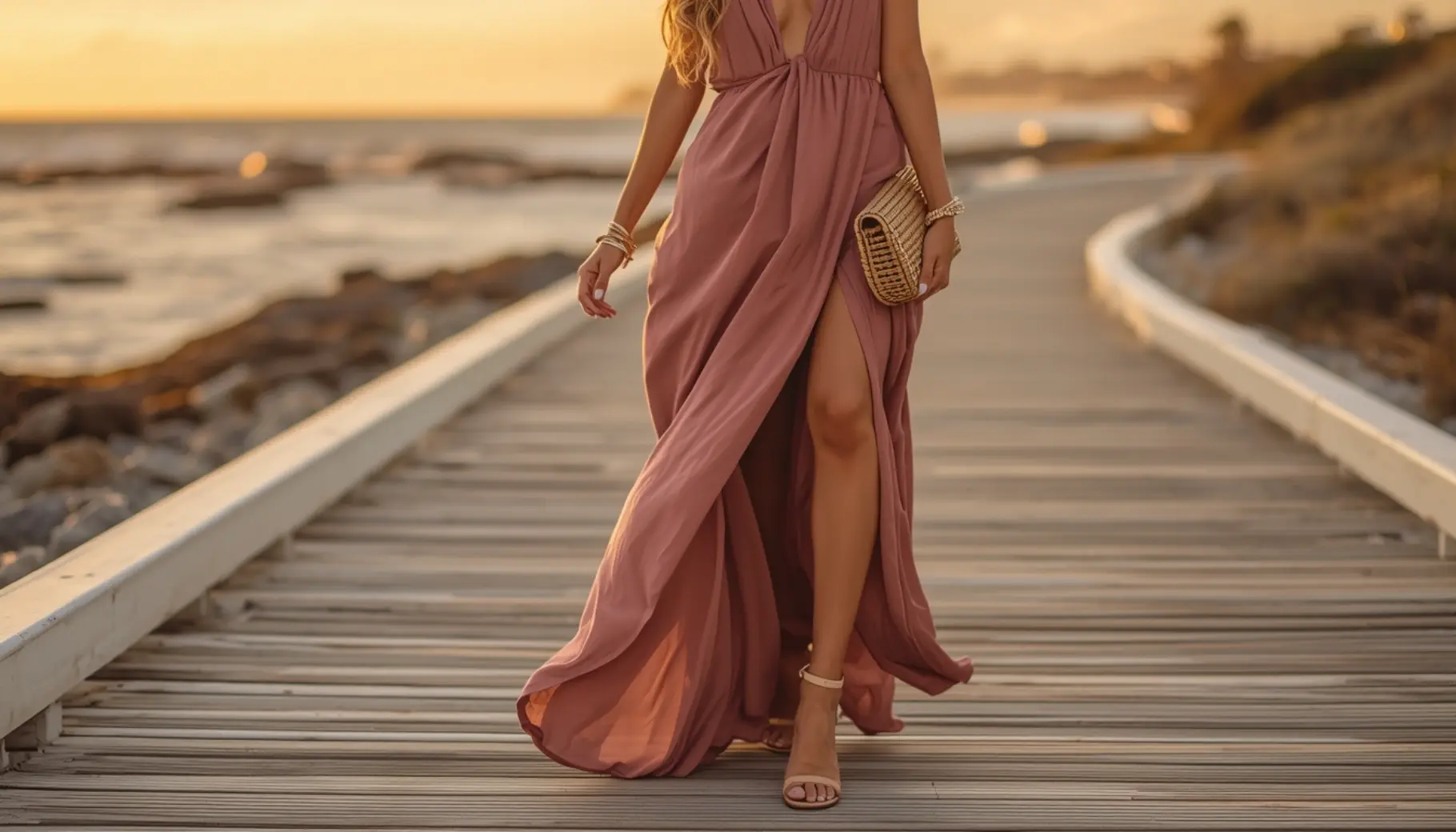 Maxi Dress with a Front Slit
