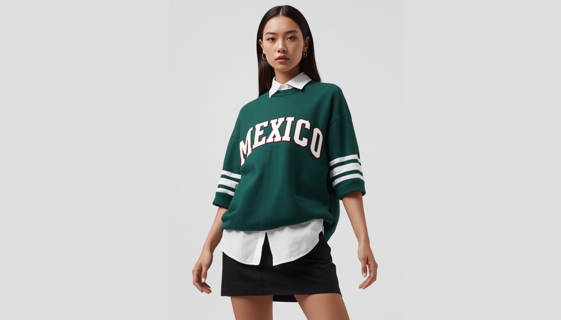Mexico Jersey Layered Over a White Button-Down