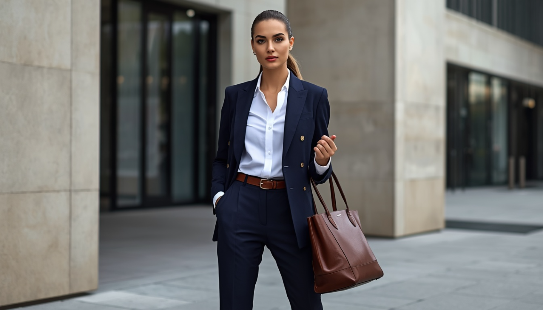 Navy Double-Breasted Suit