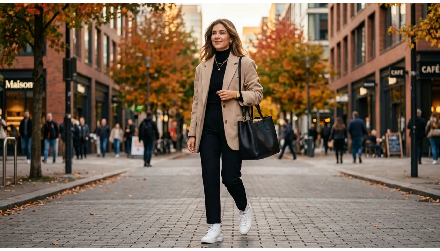 Oversized Blazer with Black Turtleneck