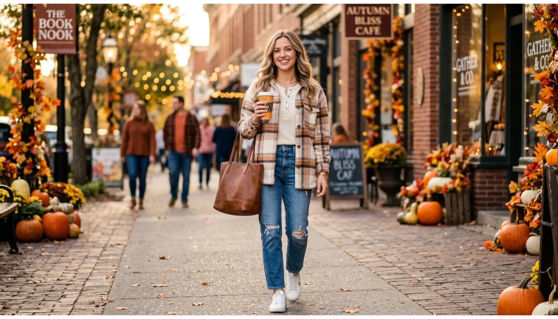 Plaid Shacket with Distressed Denim