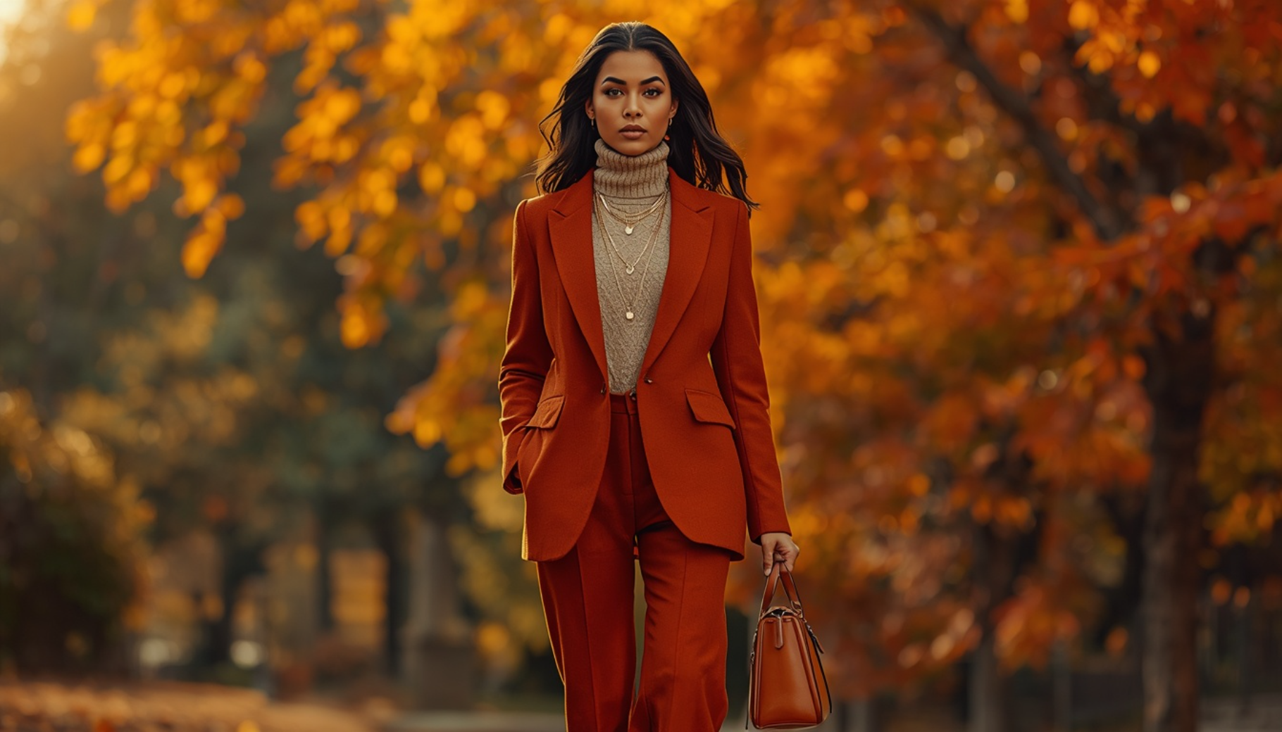 Rust Orange Autumn Suit