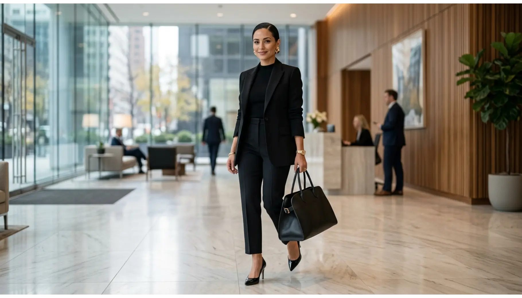 All-Black Outfit With Statement Accessories