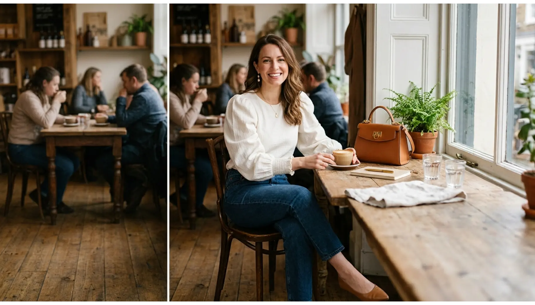 Blouse With Straight-Leg Jeans