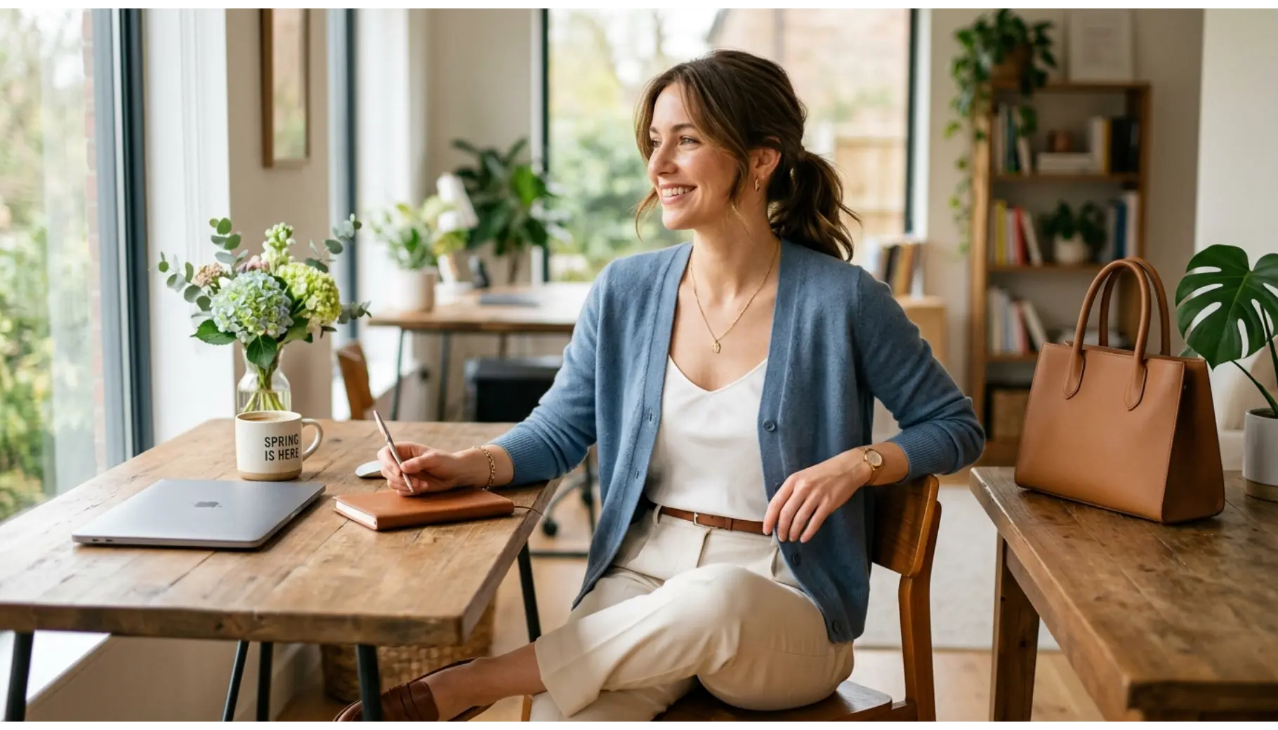 Cardigan With Tailored Trousers
