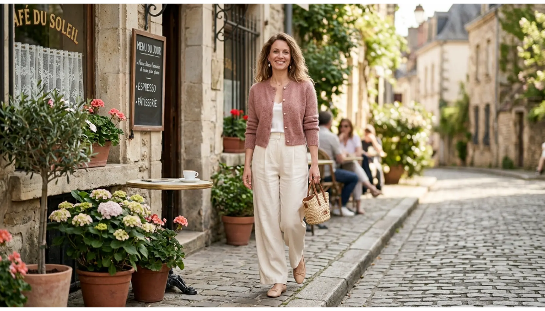 Cropped Cardigan and Wide-Leg Pants