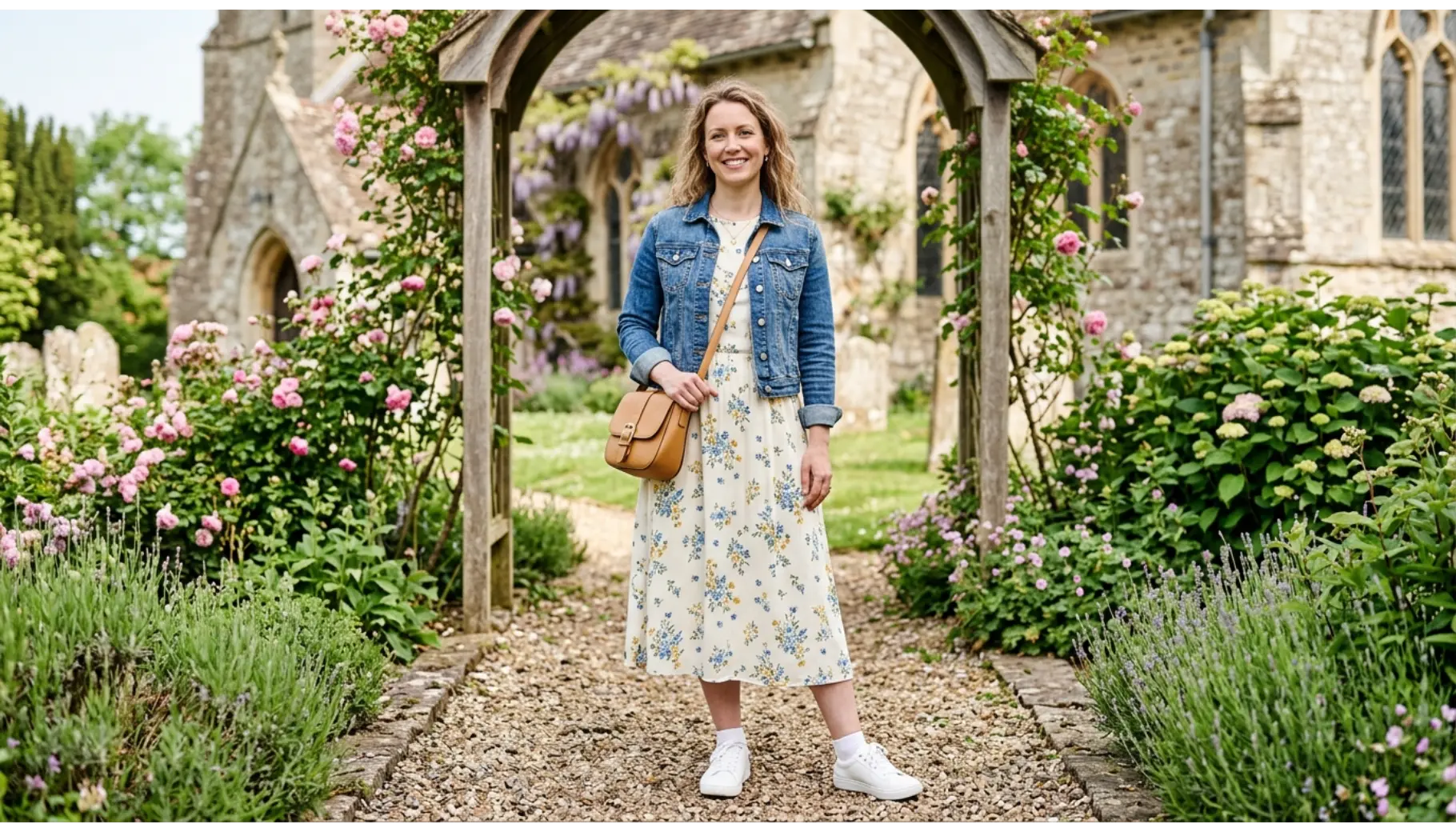 Denim Jacket With Floral Dress