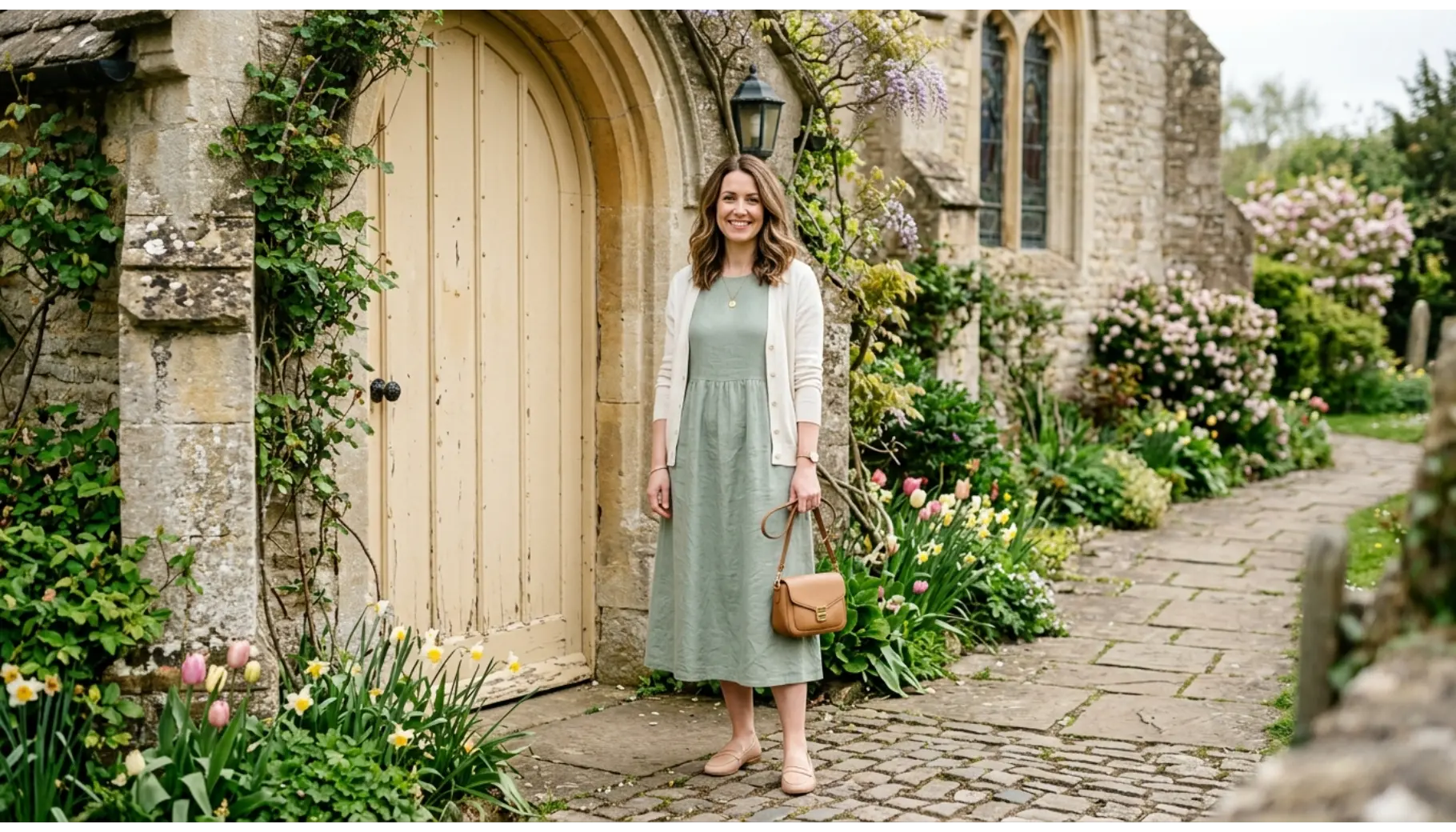 Midi Dress With Lightweight Cardigan