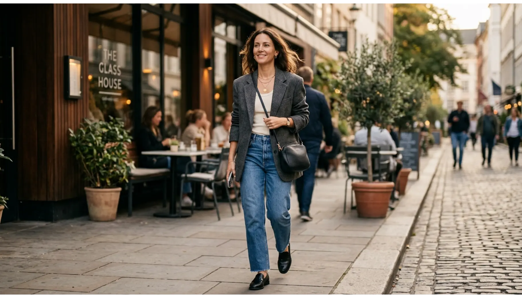 Oversized Blazer With Relaxed Denim