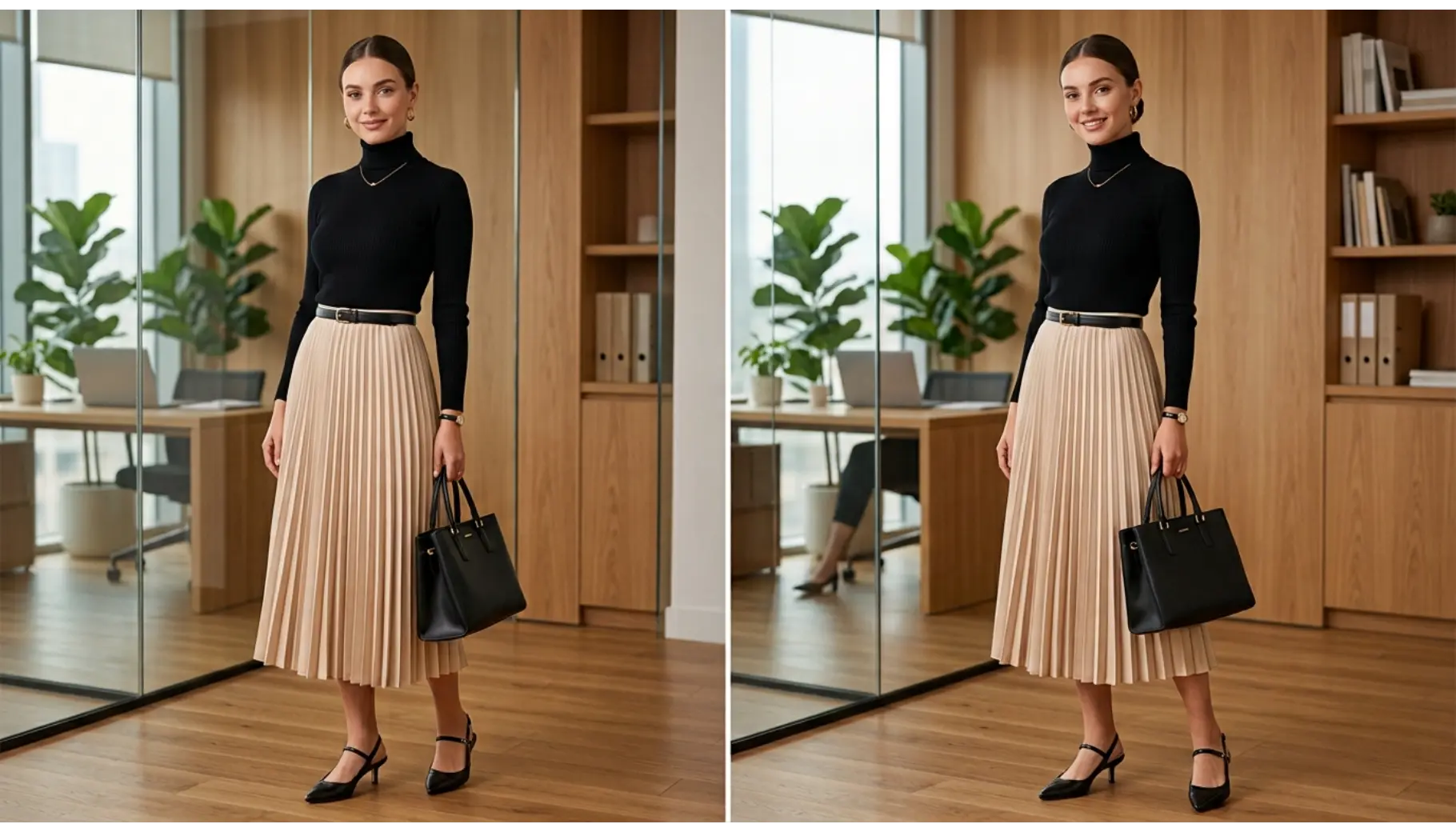 Pleated Midi Skirt With a Fine Knit
