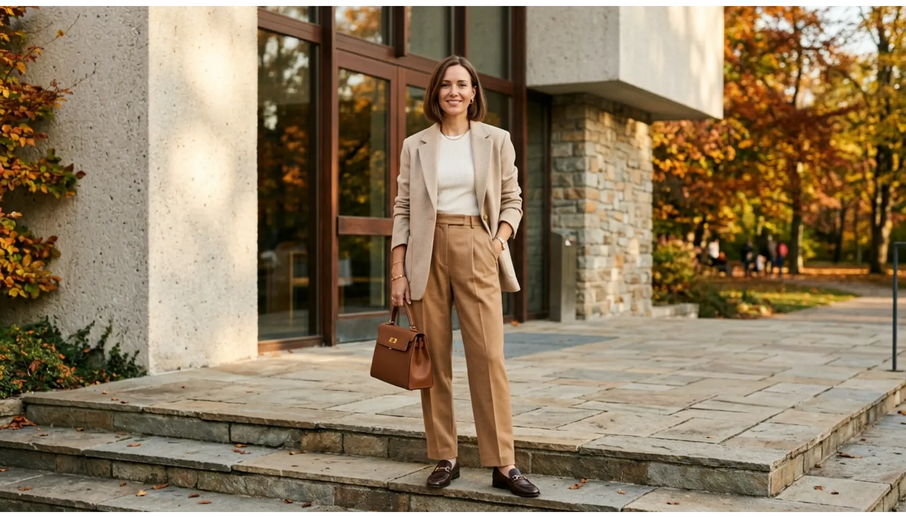 Pleated Trousers With Blazer
