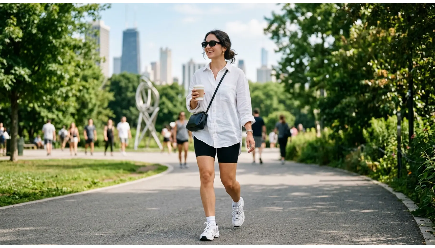 Relaxed Shirt With Bike Shorts