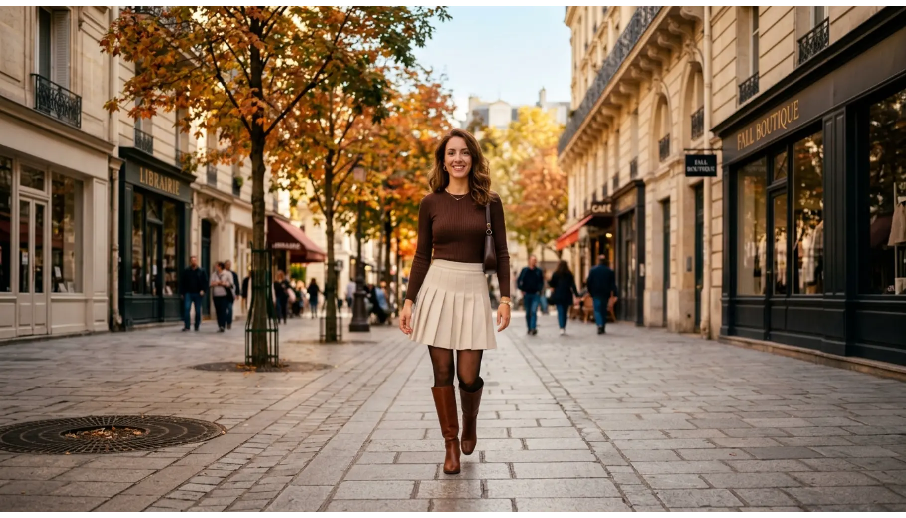 Ribbed Top With Pleated Mini Skirt