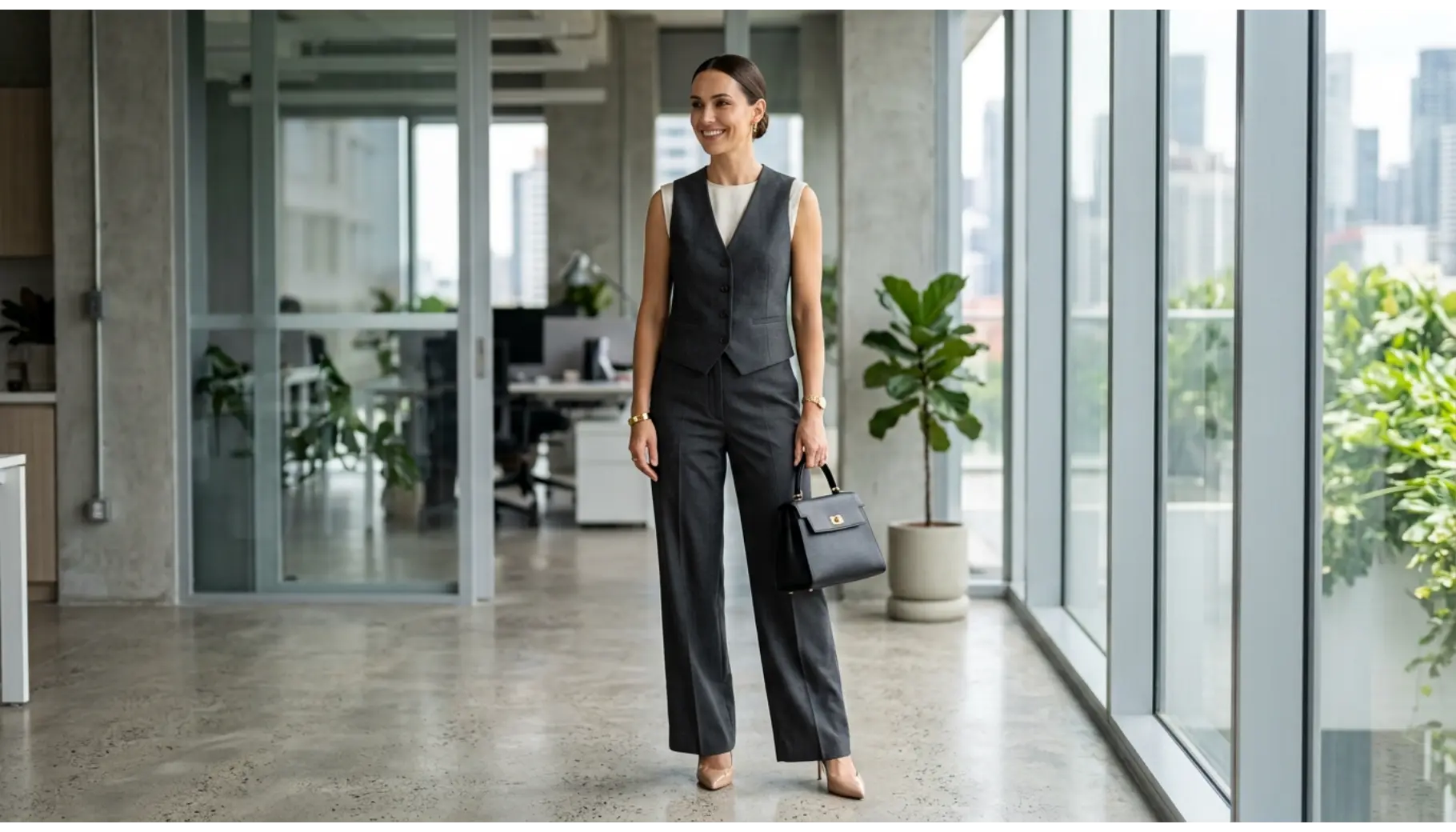 Sleeveless Vest With Tailored Pants